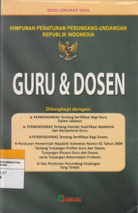 HIMPUNAN PERATURAN PERUNDANG-UNDANGAN REPUBLIK INDONESIA GURU DAN DOSEN