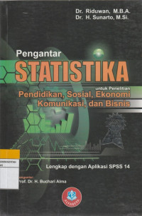 Image of Pengantar STATISTIKA untuk Penelitian Pendidikan, Sosial,Ekonomi, komunikasi dan Bisnis